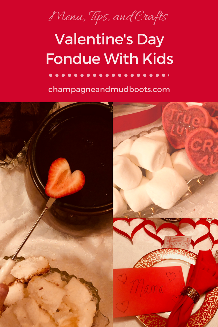 Make family memories with a Valentine's Day Fondue With Kids including tips to make it less stressful and ideas for Valentine's Day crafts for kids.