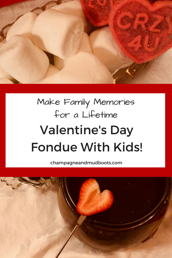 Make family memories with a Valentine's Day Fondue With Kids including tips to make it less stressful and ideas for Valentine's Day crafts for kids.